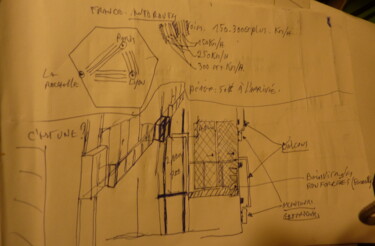 Painting titled "autoroute de vitess…" by Ludovic Grumel, Original Artwork, Pencil