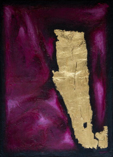 Painting titled "Purple Gold Though" by Ludwig Louis, Original Artwork, Acrylic
