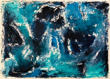 Painting titled "Blue Ink" by Ludwig Louis, Original Artwork, Acrylic