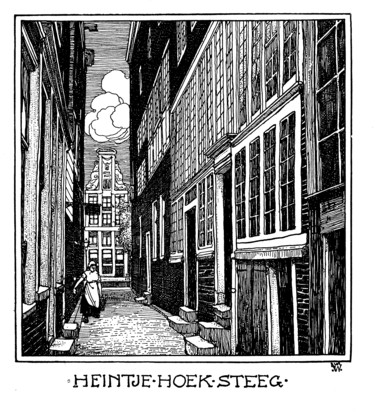 Gravures & estampes intitulée "Heintje Hoeksteeg A…" par Ludwig Willem Reymert Wenkenbach, Œuvre d'art originale, Impression…