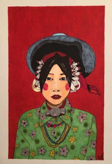 "SAMA" Dessin intitulée ""SAMA"" par Ludwig, Œuvre d'art originale, Stylo à bille