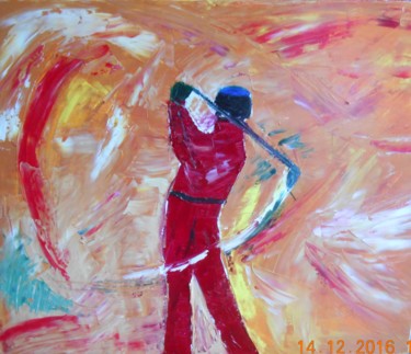 Картина под названием "Le Golfeur fou du B…" - Ludwig, Подлинное произведение искусства, Масло