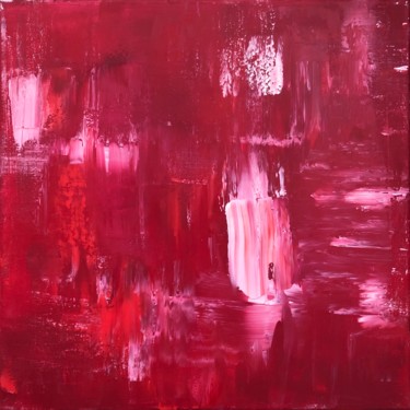 Painting titled "Ruby II" by Ludwika Pilat, Original Artwork, Acrylic Mounted on Wood Stretcher frame