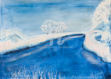 Картина под названием "Winterlandschaft au…" - Luethi Alias Abdelghafar, Подлинное произведение искусства, Масло Установлен…