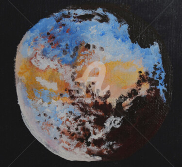 "Pluto" başlıklı Tablo Luethi Alias Abdelghafar tarafından, Orijinal sanat, Petrol Ahşap Sedye çerçevesi üzerine monte edilm…
