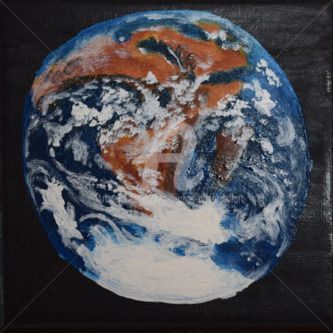 Painting titled "Die Welt 2021" by Luethi Alias Abdelghafar, Original Artwork, Oil Mounted on Wood Stretcher frame