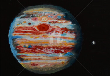 Malerei mit dem Titel "Jupiter" von Luethi Alias Abdelghafar, Original-Kunstwerk, Öl Auf Keilrahmen aus Holz montiert