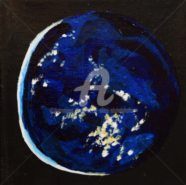 Malerei mit dem Titel "Welt bei Nacht" von Luethi Alias Abdelghafar, Original-Kunstwerk, Öl