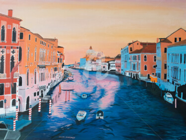 Pintura intitulada "Venedig bei Sonnenu…" por Luethi Alias Abdelghafar, Obras de arte originais, Óleo Montado em Armação em…