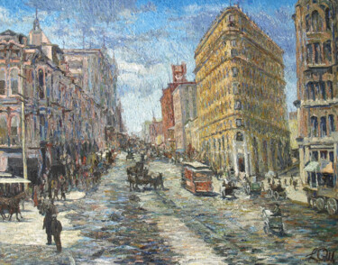 Painting titled "San Francisco Marke…" by Lugew Antes, Original Artwork, Oil