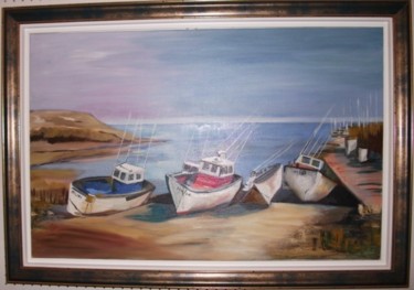 Peinture intitulée "Bretagne sud" par Lugez Marcelle, Œuvre d'art originale