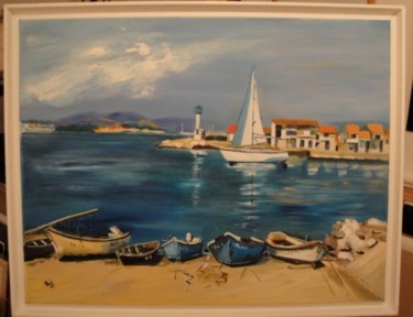Peinture intitulée "le port de séte" par Lugez Marcelle, Œuvre d'art originale