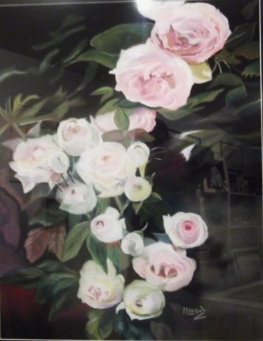 Painting titled "La jetée de roses" by Lugez Marcelle, Original Artwork