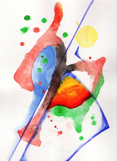 Malerei mit dem Titel "Abstract Painting 0…" von Lugufelo, Original-Kunstwerk, Aquarell