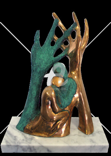 Skulptur mit dem Titel "Eternità 1" von Luigi Basile, Original-Kunstwerk, Bronze