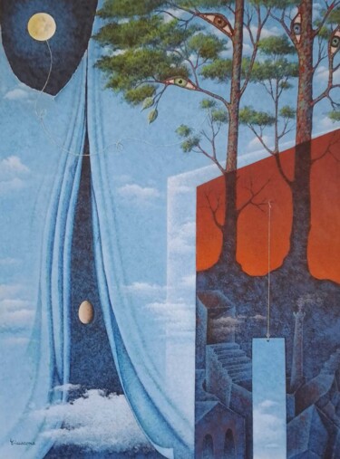 绘画 标题为“gli occhi della nat…” 由Luigi Ciccarone, 原创艺术品, 丙烯 安装在木质担架架上