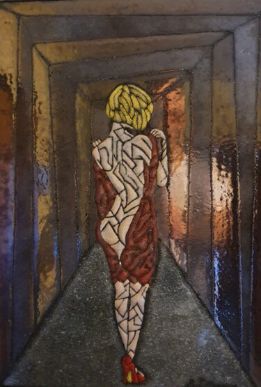 Pittura intitolato "The reflection of w…" da Luigi Corriero (Luicorresart), Opera d'arte originale, Smalto Montato su Metallo