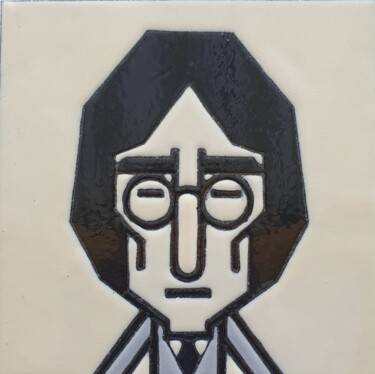 Peinture intitulée "John Lennon" par Luigi Corriero (Luicorresart), Œuvre d'art originale, Émail