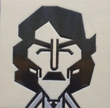 Картина под названием "George Harrison" - Luigi Corriero (Luicorresart), Подлинное произведение искусства, Эмаль