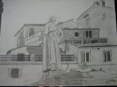 Disegno intitolato "campo-de-fiori.jpg" da Gino, Opera d'arte originale, Matita