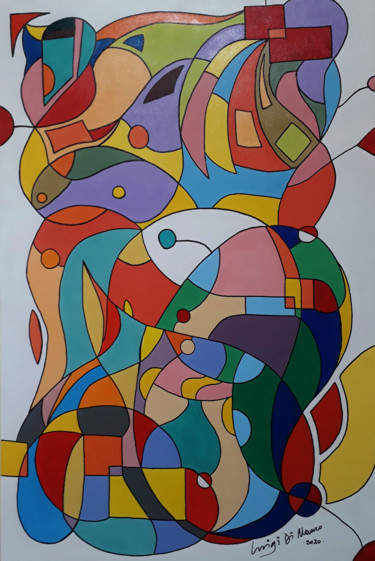 Pittura intitolato "Connected colors 20" da Luigi Di Mauro, Opera d'arte originale, Inchiostro