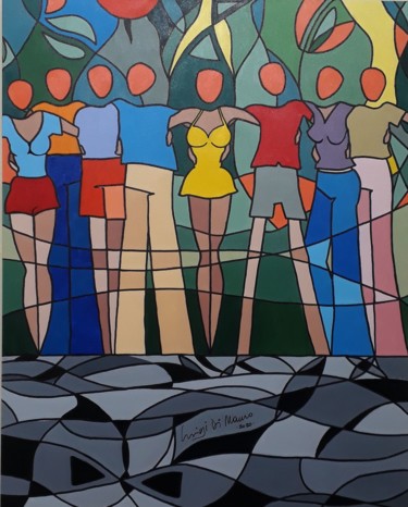 Painting titled "Amigos conectados à…" by Luigi Di Mauro, Original Artwork, Ink