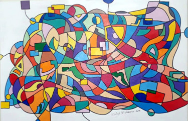 Pittura intitolato "Connected Colors 19" da Luigi Di Mauro, Opera d'arte originale, Acrilico