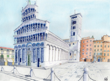 Pittura intitolato "Chiesa di San Miche…" da Luigi Giammattei, Opera d'arte originale, Acquarello