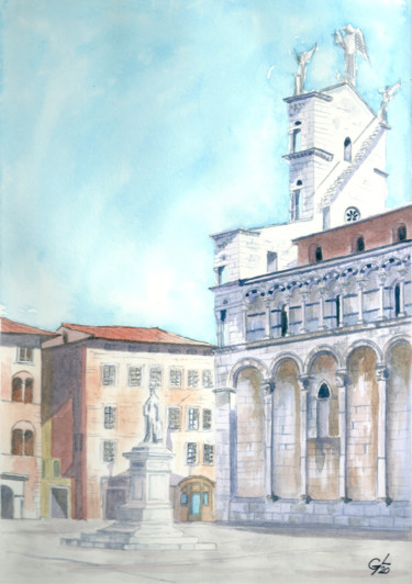 Painting titled "Chiesa di san Miche…" by Luigi Giammattei, Original Artwork, Watercolor