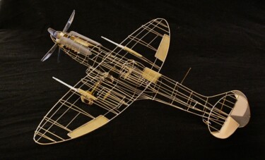 Художественная композиция под названием "Supermarine Spitfire" - Luigi Lupini, Подлинное произведение искусства, Металлы