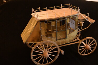 Sculpture titled "Wells Fargo Carriage" by Luigi Lupini, Original Artwork, Metals