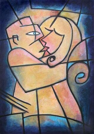 Incisioni, stampe intitolato "l'abbraccio.jpg" da Luigi Marzo, Opera d'arte originale, incisione