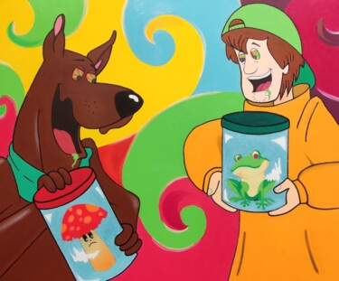Pintura intitulada "Scoobydelic - The e…" por Luigi Monti, Obras de arte originais, Óleo Montado em Armação em madeira