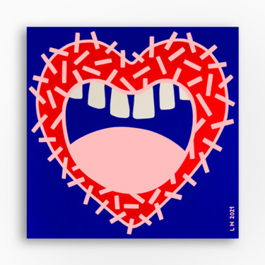 Painting titled "Not romantic heart" by Luigi Notarnicola, Original Artwork, Acrylic Mounted on Wood Stretcher frame