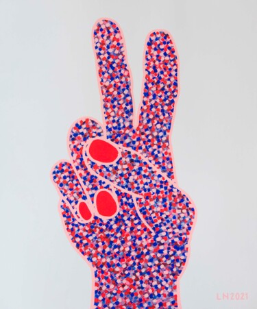 绘画 标题为“V-hand” 由Luigi Notarnicola, 原创艺术品, 丙烯 安装在木质担架架上