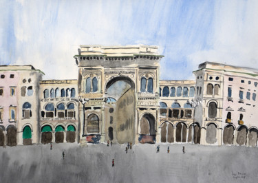 Pintura intitulada "VITTORIO EMANUELE G…" por Luigi Brenna, Obras de arte originais, Aquarela