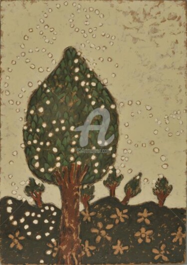 Pittura intitolato "Alberi (Trees)" da Luigi Curcio, Opera d'arte originale, Olio