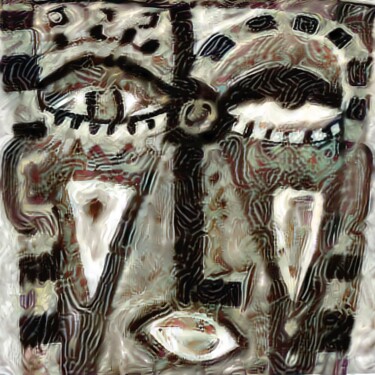 Painting titled "Mask 1" by Luigi Fazio (Fazio's Concepts), Original Artwork, Acrylic Mounted on Wood Stretcher frame