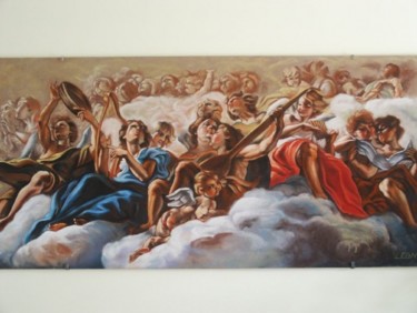 Pittura intitolato "Angeli musicanti -…" da Legno Luigi, Opera d'arte originale