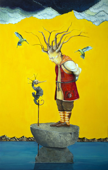 Peinture intitulée "DIALOGO DI UN RELIT…" par Luigi Lerna, Œuvre d'art originale, Acrylique