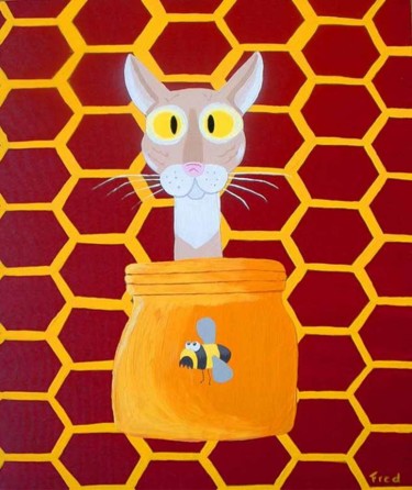 Peinture intitulée "miel" par Frederic Lamy, Œuvre d'art originale