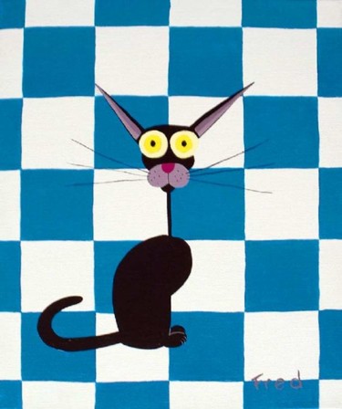 Peinture intitulée "le chat Rustik" par Frederic Lamy, Œuvre d'art originale, Huile