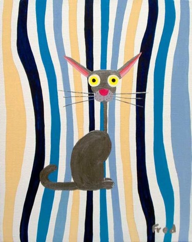 Peinture intitulée "Le chat Deluxe" par Frederic Lamy, Œuvre d'art originale
