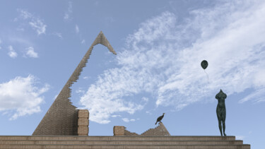 Digitale Kunst mit dem Titel "Pyramid in the sky" von Luigi M. Verde, Original-Kunstwerk, Manipulierte Fotografie