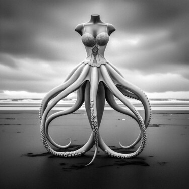 Digitale Kunst getiteld "Tentacle mannequin" door Luigi M. Verde, Origineel Kunstwerk, AI gegenereerde afbeelding