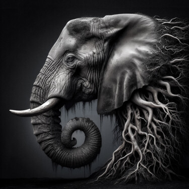 Arte digital titulada "The Elephant" por Luigi M. Verde, Obra de arte original, Imagen generada por IA