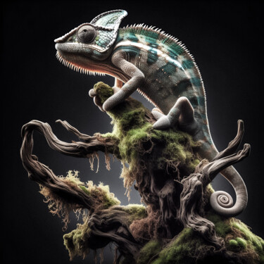 Arte digital titulada "THE CHAMELEON" por Luigi M. Verde, Obra de arte original, Imagen generada por IA