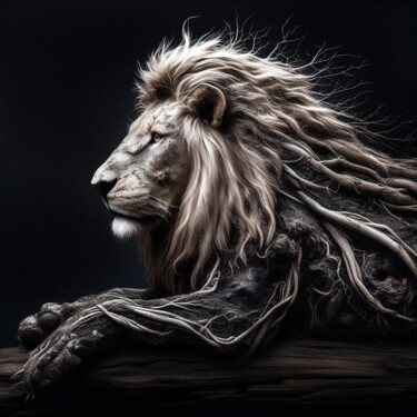 Digital Arts titled "The Lion" by Luigi M. Verde, Original Artwork, AI generated image
