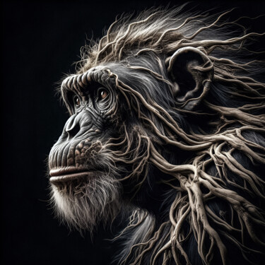 Artes digitais intitulada "THE CHIMPANZEE" por Luigi M. Verde, Obras de arte originais, Imagem gerada por IA