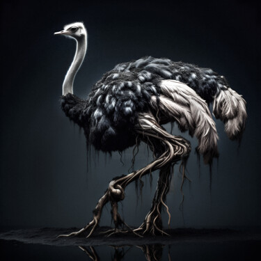 Arte digitale intitolato "THE OSTRICH" da Luigi M. Verde, Opera d'arte originale, Immagine generata dall'IA